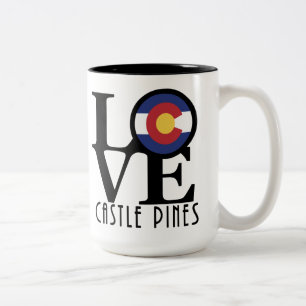Caneca De Café Em Dois Tons LOVE Castle Pines Colorado 15oz