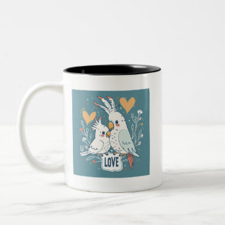 Caneca De Café Em Dois Tons Love Cockatoo Mug