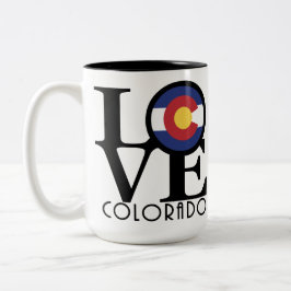 Caneca De Café Em Dois Tons LOVE Colorado 15oz