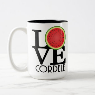 Caneca De Café Em Dois Tons LOVE Cordele Série Melancia 15oz