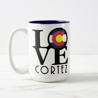 Caneca De Café Em Dois Tons LOVE Cortez Colorado 15oz