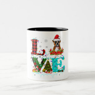 Caneca De Café Em Dois Tons Love Dog Christmas Tree Lighting Boxover Papais no