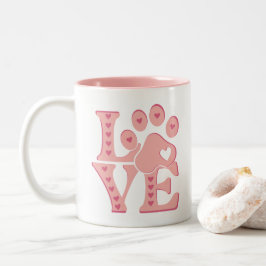 Caneca De Café Em Dois Tons Love Dogs Perzonalized