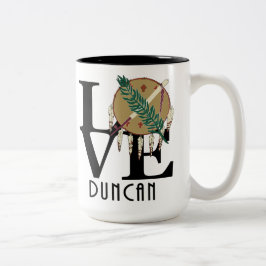 Caneca De Café Em Dois Tons LOVE Duncan Oklahoma 15oz