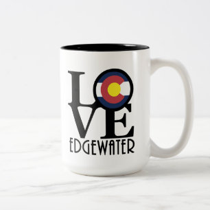Caneca De Café Em Dois Tons LOVE Edgewater colorado 15oz