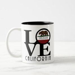 Caneca De Café Em Dois Tons LOVE Felton California 11oz