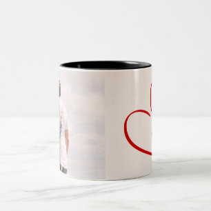 Caneca De Café Em Dois Tons Love Heart Word Art Red Photo
