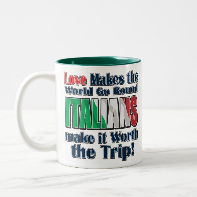 Caneca De Café Em Dois Tons Love-Italians (Esquerda)