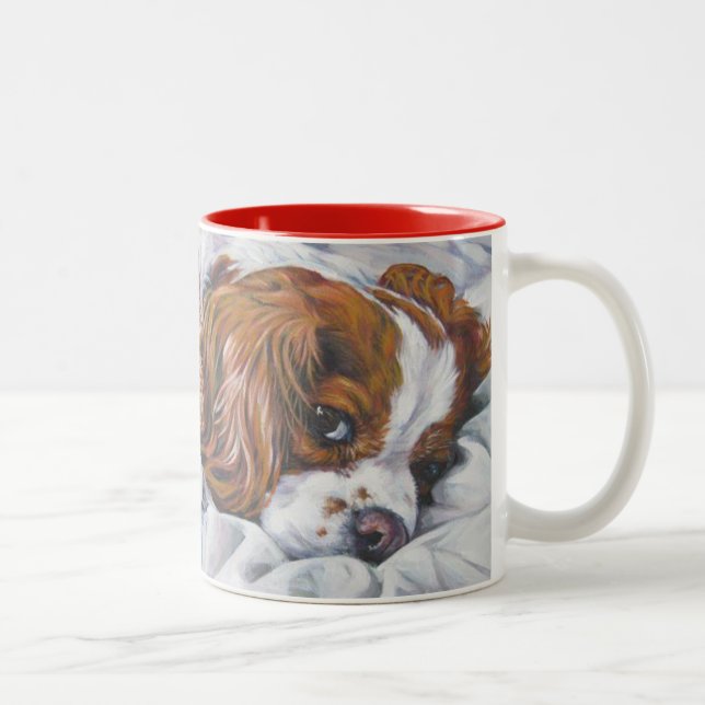 Caneca De Café Em Dois Tons Love King Charles Cavalier Pups (Direita)