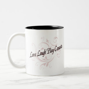Caneca De Café Em Dois Tons Love Laugh Play Canasta Red