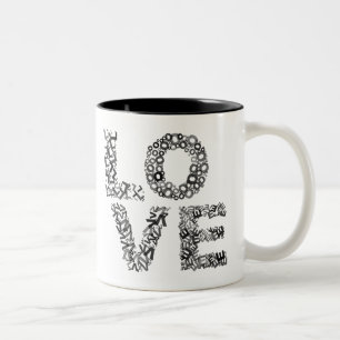 Caneca De Café Em Dois Tons Love Letters-Black