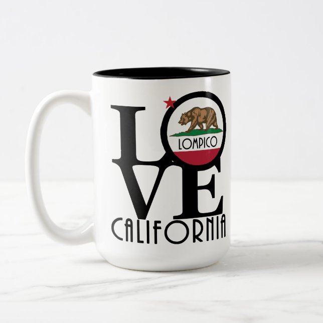 Caneca De Café Em Dois Tons LOVE Lompico 15oz (Esquerda)