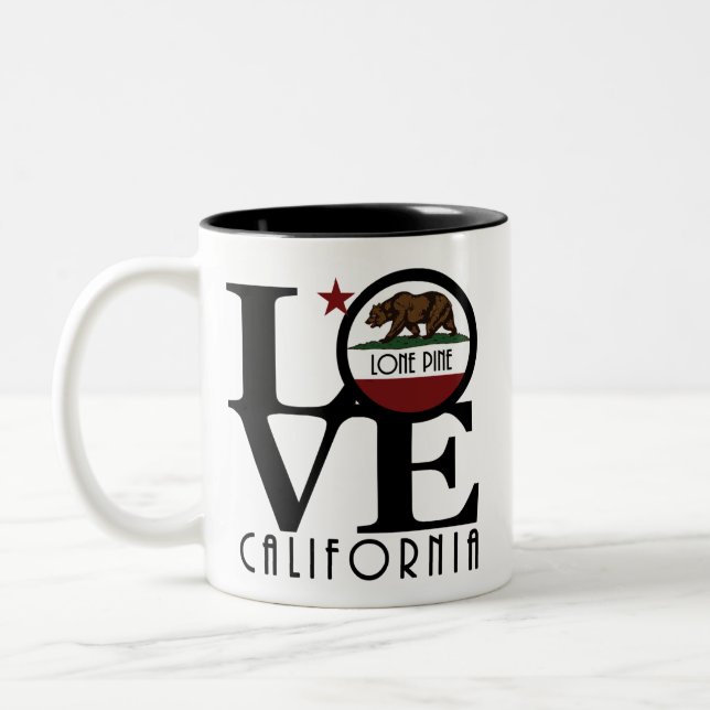 Caneca De Café Em Dois Tons LOVE Lone Pine California 111oz (Esquerda)