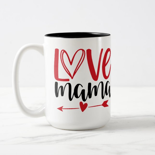 Caneca De Café Em Dois Tons Love Mama (Esquerda)