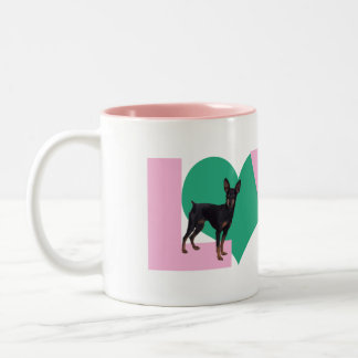Caneca De Café Em Dois Tons Love Min Pin Mug