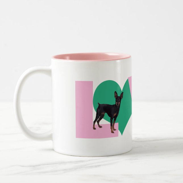 Caneca De Café Em Dois Tons Love Min Pin Mug (Esquerda)