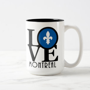 Caneca De Café Em Dois Tons LOVE Montreal 15oz