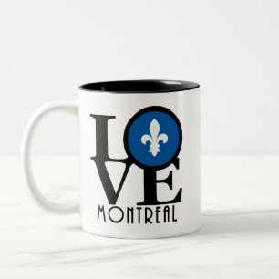 Caneca De Café Em Dois Tons LOVE Montreal Quebec 11oz