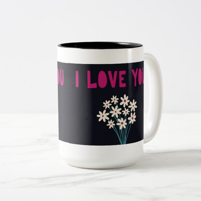 Caneca De Café Em Dois Tons Love Mugs (Frente Esquerda)