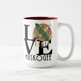 Caneca De Café Em Dois Tons LOVE Muskogee OK 15oz