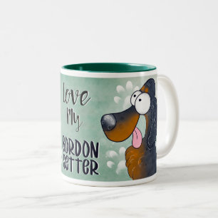Caneca De Café Em Dois Tons Love My Gordon Setter Cartoon 11oz