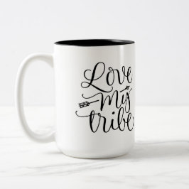 Caneca De Café Em Dois Tons Love My Tribe Cup Design