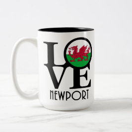 Caneca De Café Em Dois Tons LOVE Newport Wales 15oz