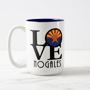 Caneca De Café Em Dois Tons LOVE Nogales Arizona 15oz