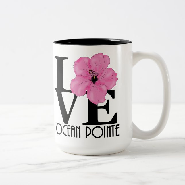 Caneca De Café Em Dois Tons LOVE Ocean Pointe Hawaii 15oz (Direita)