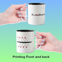 Caneca De Café Em Dois Tons Love Rears hashtag slogan e barco