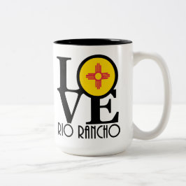 Caneca De Café Em Dois Tons LOVE Rio Rancho Novo México 15oz