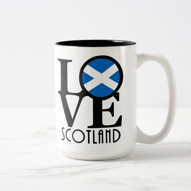 Caneca De Café Em Dois Tons LOVE Scotland 15oz (Direita)