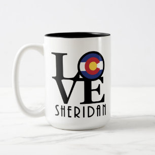 Caneca De Café Em Dois Tons LOVE Sheridan Colorado 15oz