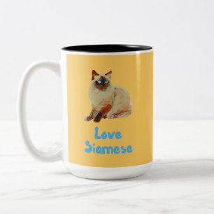 Caneca De Café Em Dois Tons Love Siamese Cats
