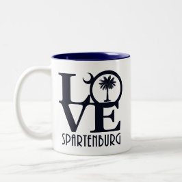 Caneca De Café Em Dois Tons LOVE Spartenburg SC
