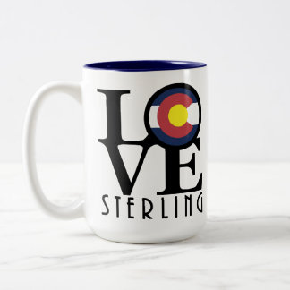 Caneca De Café Em Dois Tons LOVE Sterling Colorado 15oz