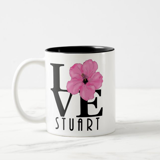 Caneca De Café Em Dois Tons LOVE Stuart Florida 11oz (Esquerda)