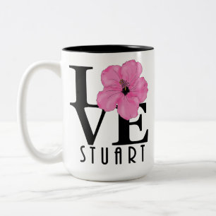 Caneca De Café Em Dois Tons LOVE Stuart Florida Red 15oz