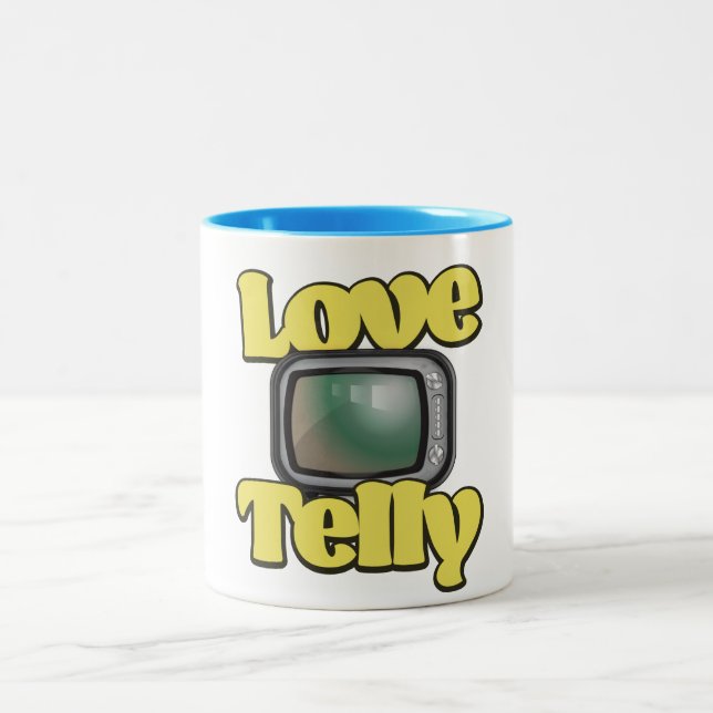 Caneca De Café Em Dois Tons Love Telly (Centro)
