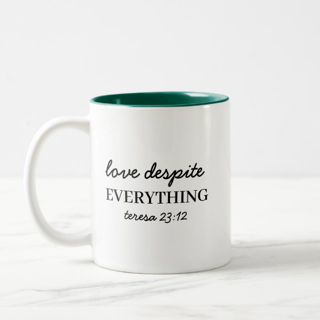 Caneca De Café Em Dois Tons Love Them Anyway  Faith Two-Tone (Esquerda)