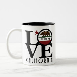 Caneca De Café Em Dois Tons LOVE Ventura California 11oz