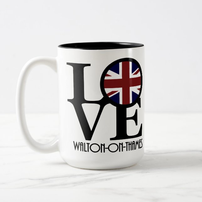 Caneca De Café Em Dois Tons LOVE Walton No Tâmisa 15oz (Esquerda)