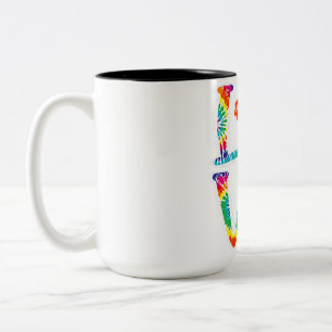 Caneca De Café Em Dois Tons Love Whippet Tie Dye Rainbow Pão-Cão