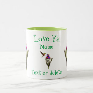 Caneca De Café Em Dois Tons Love Ya Hummingbird Iris Personalizado 