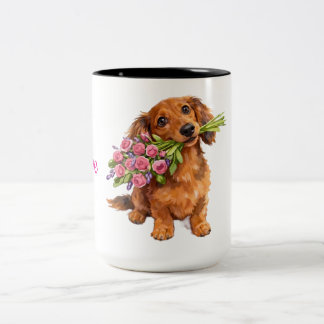 Caneca De Café Em Dois Tons Love You Pup Mug