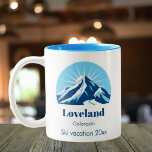 Caneca De Café Em Dois Tons Loveland Colorado EUA ski souvenir
