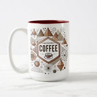 Caneca De Café Em Dois Tons Lover de café geométrico Moderno e Design de Na mo