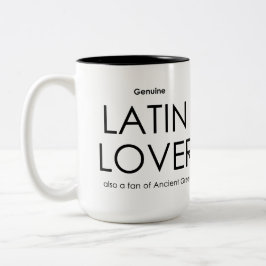 Caneca De Café Em Dois Tons Lover latino genuíno - também fã do grego antigo
