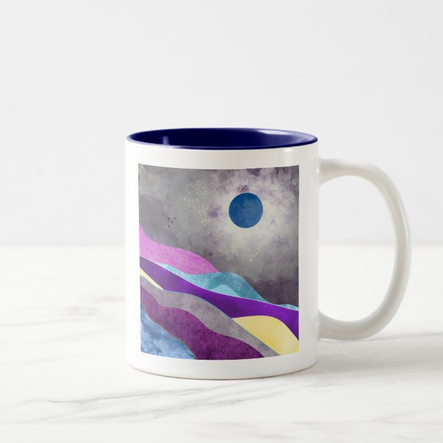 Caneca De Café Em Dois Tons Lua Azul (Direita)