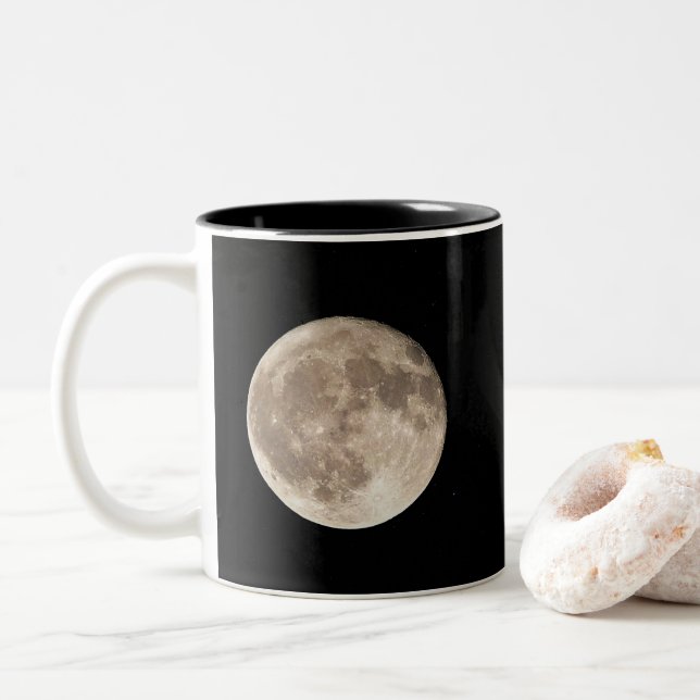Caneca De Café Em Dois Tons Lua cheia (Com Donut)